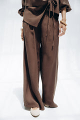 Minimal WIDE LEG PANTS -BROWN