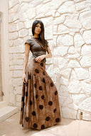DOTS SKIRT -BROWN