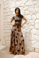 DOTS SKIRT -BROWN