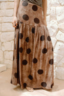 DOTS SKIRT -BROWN