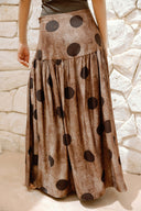 DOTS SKIRT -BROWN