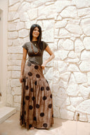 DOTS SKIRT -BROWN