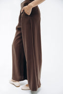 Minimal WIDE LEG PANTS -BROWN