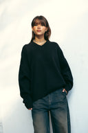 V-NECK KNIT PULLOVER
