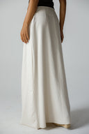 WRAP LINEN SKIRT -BEIGE