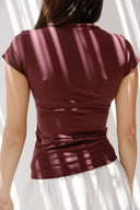 Fitted Crew Neck Basic top - MAROON
