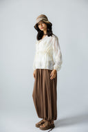 COMFY WIDE PANTS -BROWN