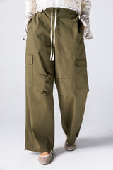 CARGO GABARDINE PANTS-OLIVE
