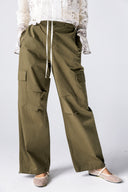 CARGO GABARDINE PANTS-OLIVE