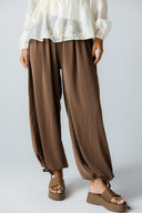 COMFY WIDE PANTS -BROWN