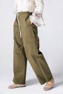 CARGO GABARDINE PANTS-OLIVE