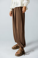 COMFY WIDE PANTS -BROWN
