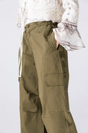 CARGO GABARDINE PANTS-OLIVE