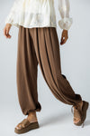 COMFY WIDE PANTS -BROWN
