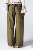 CARGO GABARDINE PANTS-OLIVE