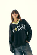 STAR GIRL PULLOVER - BLACK