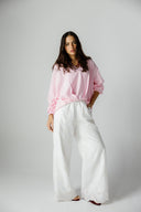 V-Neck linen Blouse -PINK