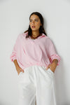 V-Neck linen Blouse -PINK