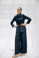 TAILORED DENIM PANTS -Dark blue