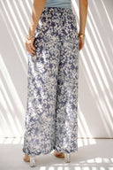 ELASTIC WAIST SUMMARY PANTS -BLUE