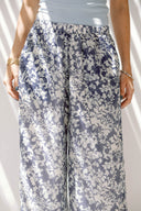 ELASTIC WAIST SUMMARY PANTS -BLUE