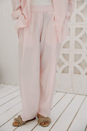ELASTIC WAIST CHIC PANTS -PINK