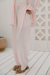ELASTIC WAIST CHIC PANTS -PINK