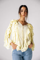 EXTRA RUFFLE BLOUSE -Yellow