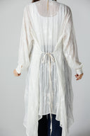 Sheer Embroidered long shirt -OFF WHITE