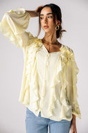 EXTRA RUFFLE BLOUSE -Yellow