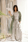 LONG LINEN SHIRT -OLIVE