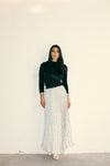 MAXI PLEATED SKIRT -OFF-WHITE