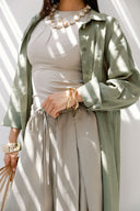 LONG LINEN SHIRT -OLIVE