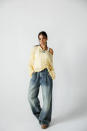 VINTAGE WASH DENIM PANTS -WASHED BLUE