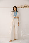 LONG LINEN SHIRT -OFF WHITE