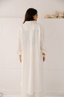 LONG LINEN SHIRT -OFF WHITE