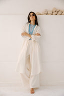 LONG LINEN SHIRT -OFF WHITE