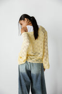 ROSE LACE BLOUSE  -BUTTER YELLOW