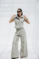 MARBLE MUSE DENIM PANTS -light gray