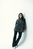 CARGO DENIM JACKET -BLACK