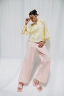 Straight Gabardine pants -PINK