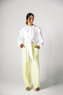 CROPPED COTTON T.SHIRT -OFF WHITE