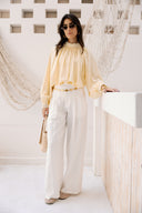 LOOSE GAIPELRE BLOUSE -YELLOW