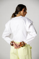CROPPED COTTON T.SHIRT -OFF WHITE