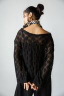 ROSE LACE BLOUSE  -BLACK
