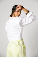 CROPPED COTTON T.SHIRT -OFF WHITE