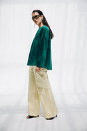 Straight Gabardine pants -YELLOW