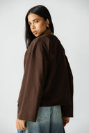 BOXFIT LONG SLEEVE TEE -BROWN