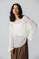 ROSE LACE BLOUSE  -OFF WHITE
