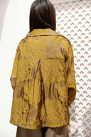 JACQUARD HIGH-NECK JACKET - OLIVE GREEN